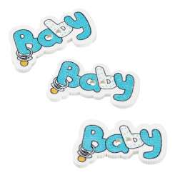 3860829 Holzstreuteile Baby ca.3cm, hellblau, 12St, 2-fach sort. 