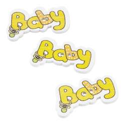 3860830 Holzstreuteile Baby ca. 3cm, gelb, 12St. 2-fach sort. 
