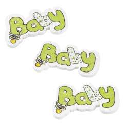 3860831 Holzstreuteile Baby ca.3cm, grün, 12St.2-fach sort. 