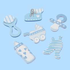 3860861 Holzstreuteile Baby blau sort. à 12St 