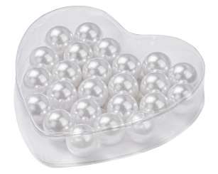 3861226 Herzbox Wachsperlen 16mm weiss 50gr. 