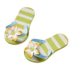 3861402 Flip-Flops 4.5cm grün m.Streifen 