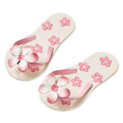 3861403 Flip-Flops 6cm rosa m. Blumen 