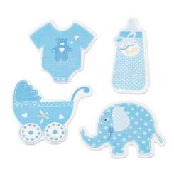 3861411 Holzstreuteil Baby, hellblau, 4f.12 St. 