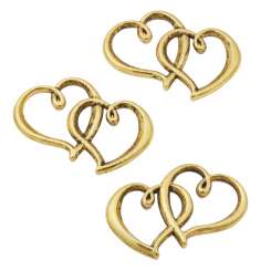 3861416 Metall-Streu-Herzen  31x22mm,  10St. gold 