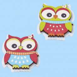 3863114 Streuteil Eulen ca 5cm farbig 4St 