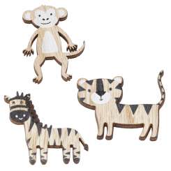 3863172 Holz-Sticker Afrika  4-5cm 3-f 6St 