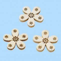 3863200 Holzblume ca.2cm natur      12St 