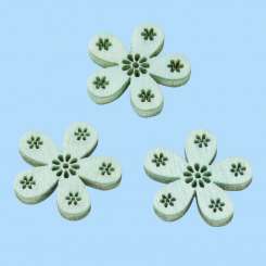 3863205 Holzblume ca.2cm hellgrün   12St 