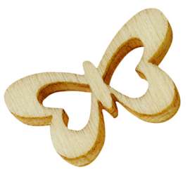 3863221 Holzschmetterling 2cm hellbraun12St 