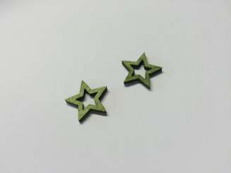 3863252 Holzstern 2cm grün          12St 