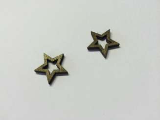 3863253 Holzstern 2cm braun         12St 