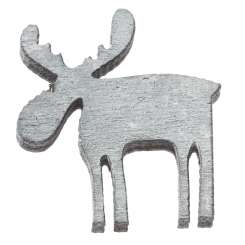 3863291 Holzstreuteil Elch, grau, 2cm,12St. 