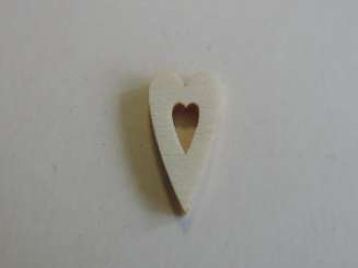 3863360 Holzstreuteil Herz durchbrochen natur, 2cm,12St 