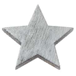 3863369 Holzstreuteil Stern, grau, 2cm, 12St 