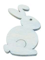 3863407 Holzstreuteil Hase 4cm, 6St. blau 