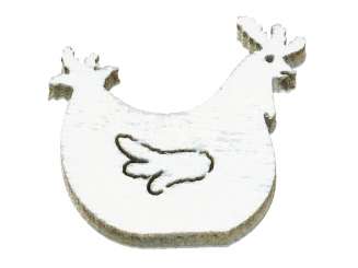 3863409 Holzstreuteil Huhn 4cm, 6St. weiss 