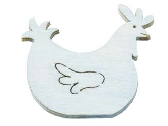 3863410 Holzstreuteil Huhn 4cm, 6St. blau 