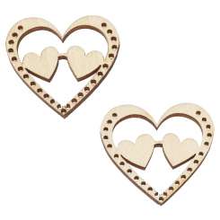 3863444 Herzen-Holz,  3 cm, 6 St. 