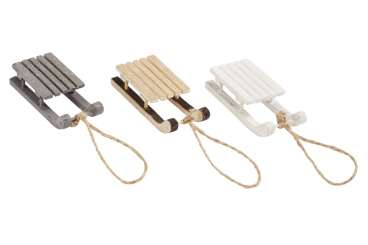 3863457 Schlitten 6x2,5cm, 3St. farbig-sortiert 