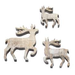 3863498 Holz-Deko Hirsch 2,5-5cm, vintage, 3St 
