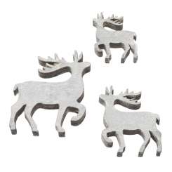 3863501 Holz-Deko Hirsch 2,5-5cm, grau, 3St 
