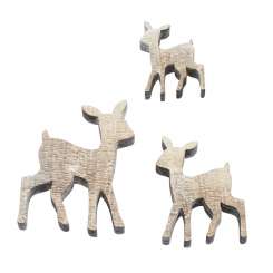 3863502 Holz-Deko Reh 2.5-5cm, vintage, 3St 