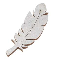 3863511 Federn aus Holz,  5cm, 3St. Silber 