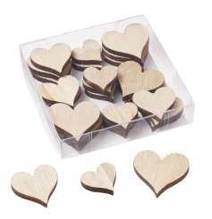 3863538 Holz-Herzen in Klarsichtbox, 2,5-3,5cm, 24St, Natur 