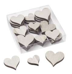 3863539 Holz-Herzen in Klarsichtbox, 2,5-3,5cm, 24St, Weiss 