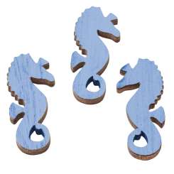 3863549 Holz-Streuteil Seepferdchen,  3,5cm, 6St Dunkelblau 
