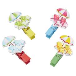 3863559 Holz-Klammern Beach,  4cm, 4St, farbig sortiert 