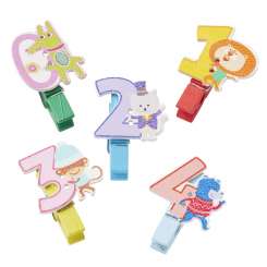 3863563 Holz-Klammern Zahlen 0-4 sortiert,  4cm 