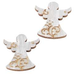 3863567 Streuteil Engel vintage, 3,8cm, grau, 6St 