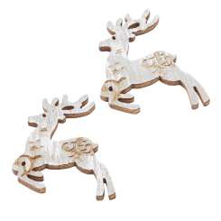 3863571 Streuteil Hirsch vintage, ca 3,8cm, grau, 6St 