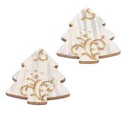 3863597 Streuteil Tannenbaum vintage, 3,8cm, creme, 6St 