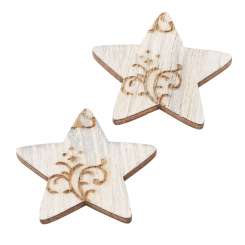 3863599 Streuteil Stern vintage, 3,8cm, creme, 6St 