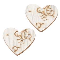 3863600 Streuteil Herz vintage, 3,8cm, creme, 6St 