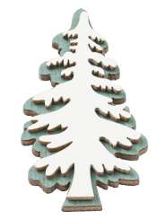 3863611 Holz-Baum, 6cm, grün-weiss, 2St,mit Klebepunkt 