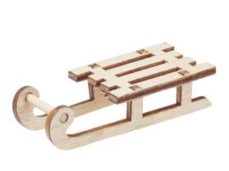 3863631 Schlitten, 6,5cm, natur, 3 