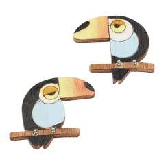 3863638 Tukan mit Klebepunkt 3,5cm, 4St. 