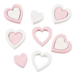 3863652 Herzen-Streuteile  2cm wei-ros 12St 