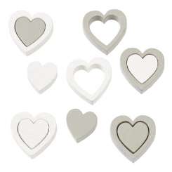 3863653 Herzen-Streuteile  2cm wei-gra 12St 