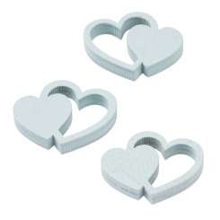 3863662 Holzstreuteil Herz 2,5cm, 6St türkis 