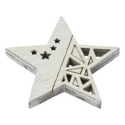 3863674 Holzstreuteil Stern 4cm, 3St türkis 