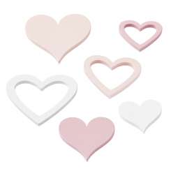 3863677 Herzen  2,5-4cm, rosé-rholz-w 12St 