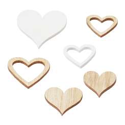 3863680 Herzen  2,5-4cm, natur-w 12St 
