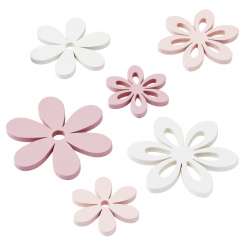 3863681 Blumen  3-4,7cm, rosé-rholz-w 12St 