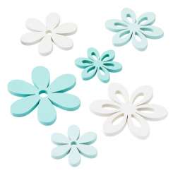 3863683 Blumen  3-4,7cm, mint-türkis-w 12St 