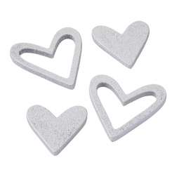 3863684 Herzen  2,5-4cm, silberfarben 12St 